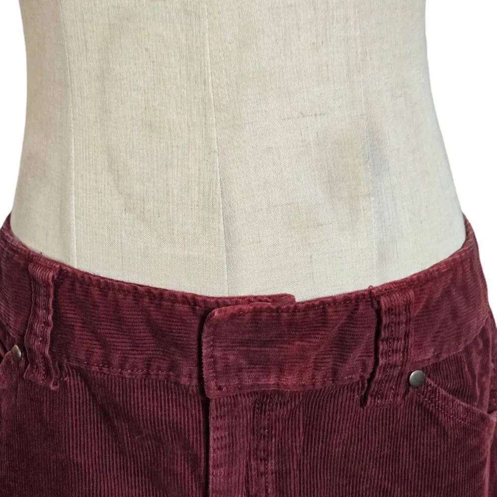 J. CREW Burgundy Corduroy Cargo Mini skirt